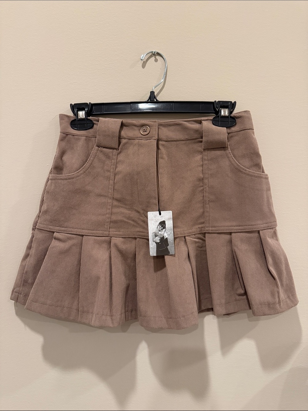 Sincerely Jules Corduroy Mini Skirt in Mauve-Taupe